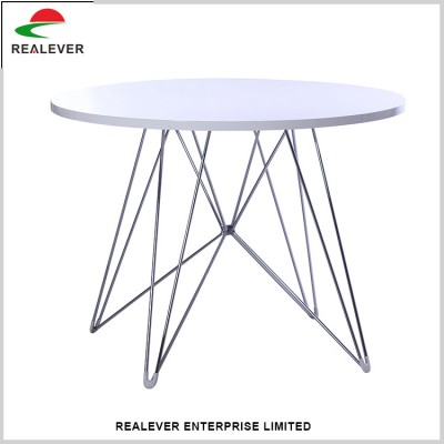 Popular Modern High Gloss White Mdf Top Dining Table