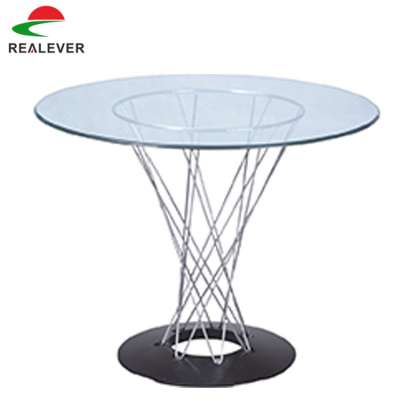 2017 hot table top round glass table